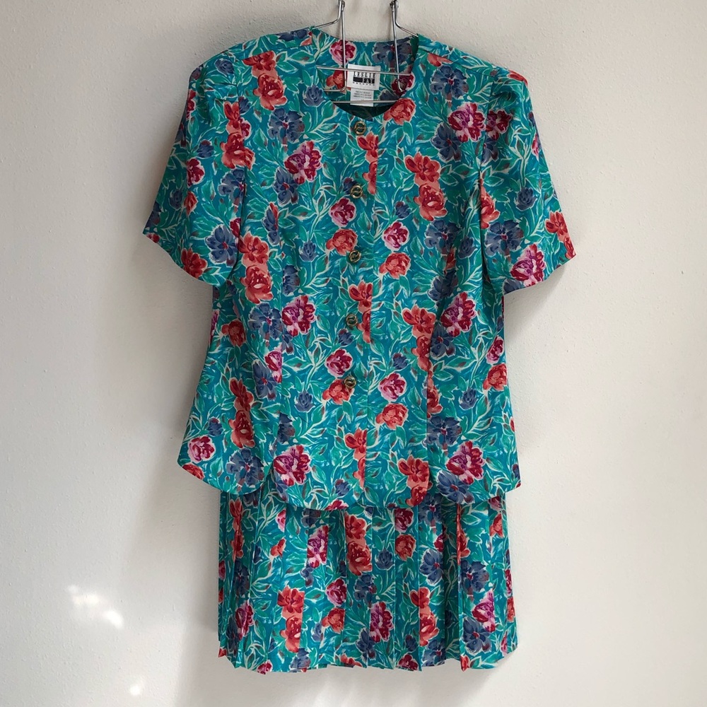 Vintage Leslie Fay two-piece skirt set